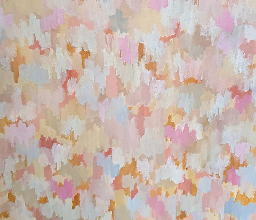 "Jaspar" painting on pinks, peaches, and whites