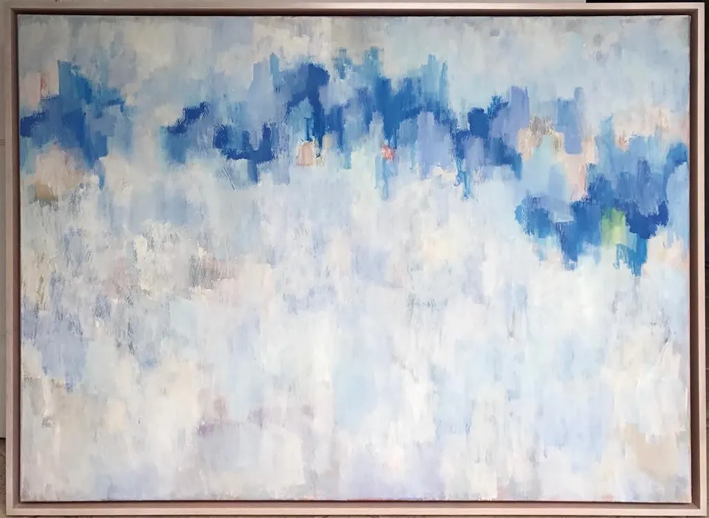 Painting with whites and blues