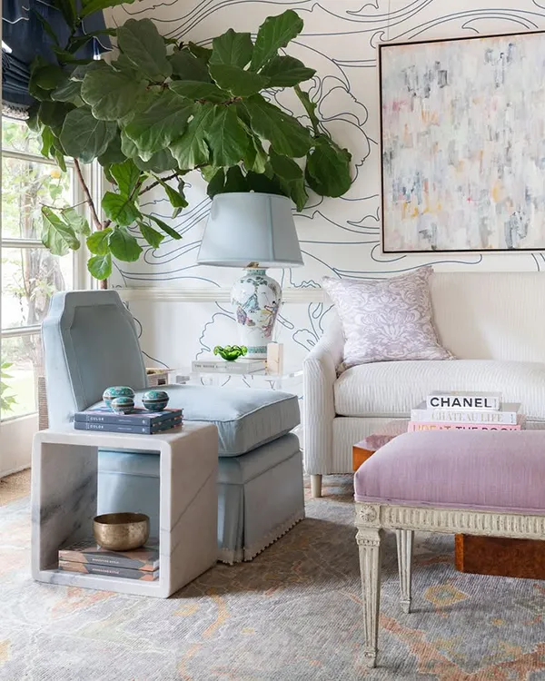 Painting of cool tones of white and greys