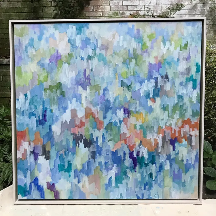 Painting with blues, purples and whites