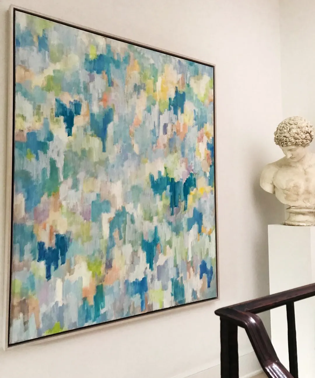Robert Rea painting with Sculpture